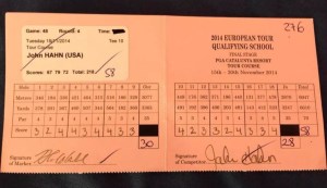 John Hahn 58 Scorecard