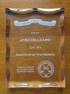 Josh Hilleard April 2016 SGA Amateur of the Month Award